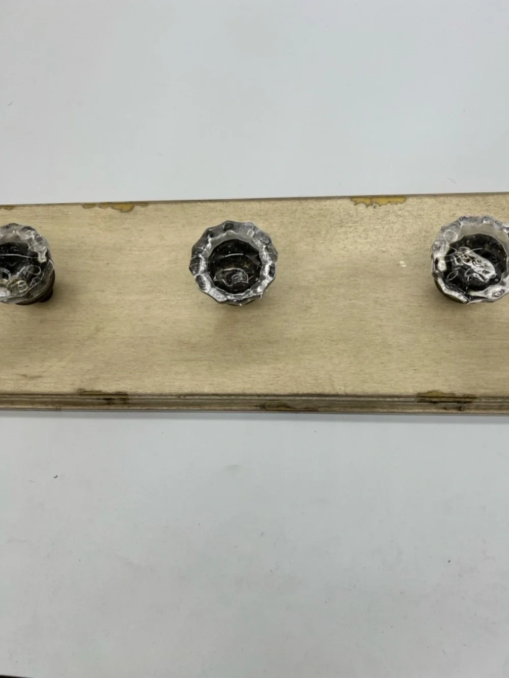 Glass Knob Wall Hook Board in Cream and Clear - Home Wall Decor